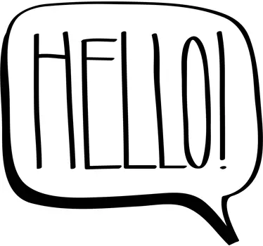 Comic Hello Sticker - TenStickers
