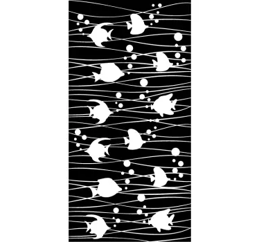 Duschwand Aufkleber Fische und Blasen - TenStickers