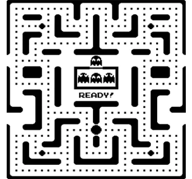 Einfarbiger PacMan Aufkleber - TenStickers