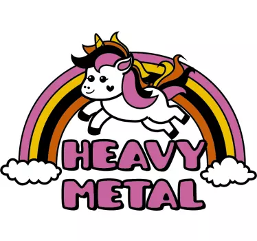 Einhorn Heavy Metal Wandtattoo - TenStickers