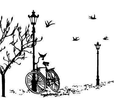 Fahrrad Laterne Wandtattoo - TenStickers