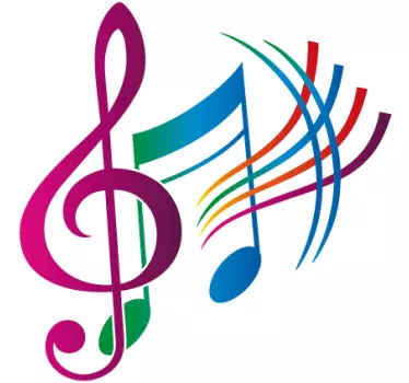 Farbenfrohe Noten Aufkleber - TenStickers