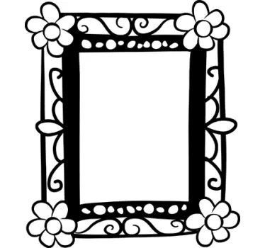 Floraler Rahmen Aufkleber - TenStickers