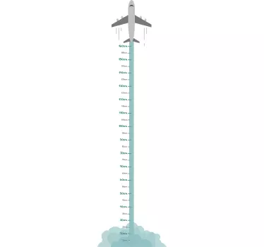 Flugzeug Messlatte Wandtattoo - TenStickers
