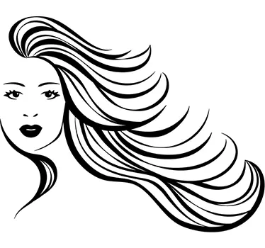 Frau mit langen Haaren Aufkleber - TenStickers