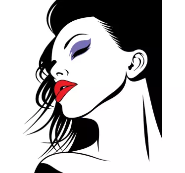 Frau mit Make-up Aufkleber - TenStickers