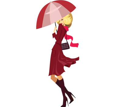 Frau mit Regenschirm Aufkleber - TenStickers