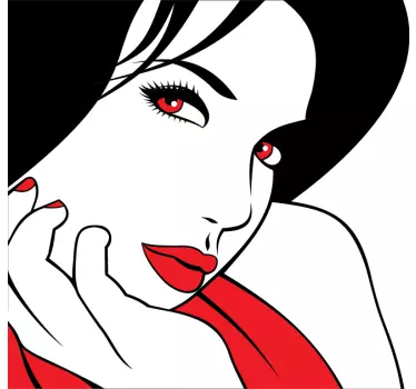Frau mit roten Augen Aufkleber - TenStickers