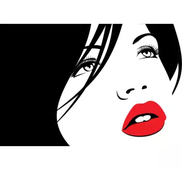 Frau mit roten Lippen Aufkleber - TenStickers