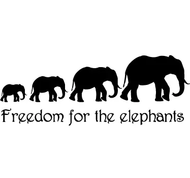 Freedom Elephants Aufkleber - TenStickers