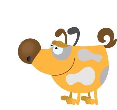 Gelber Hund Mond Aufkleber - TenStickers