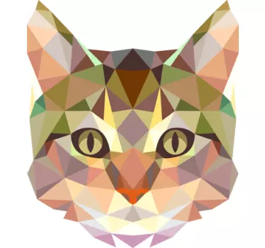 Wandtattoo Wohnzimmer geometrische Katze - TenStickers