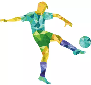 Geometrischer Fußballer Origami Sticker - TenStickers