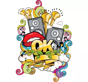 Graffiti Musical Aufkleber - TenStickers