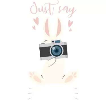 hase kamera wandtattoo - TenStickers