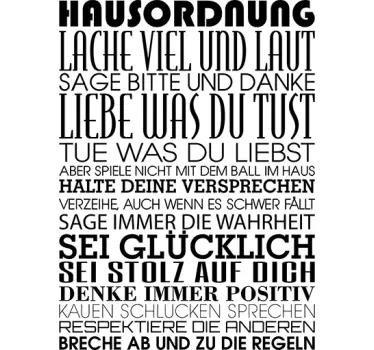 Hausordnung Wandtattoo - TenStickers