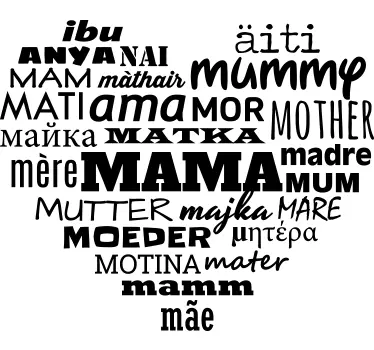 Herz Mama Wandtattoo - TenStickers