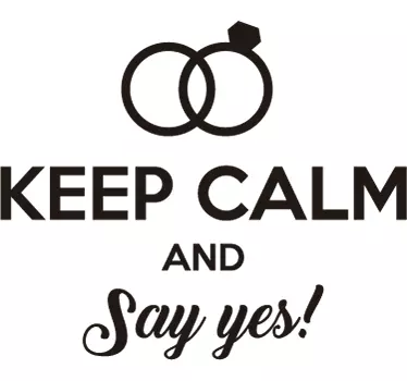 Hochzeitssticker Keep Calm and Say Yes - TenStickers