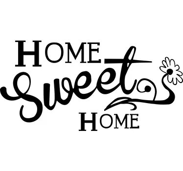 Home sweet home Text Aufkleber - TenStickers