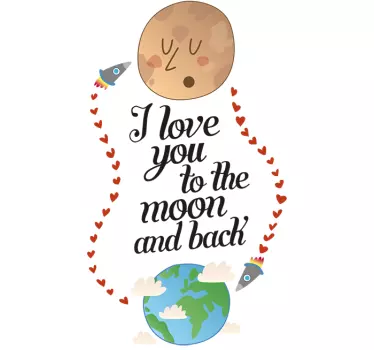 I love you to the moon Wandtattoo - TenStickers