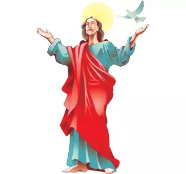Jesus Christus mit Friedenstaube Sticker - TenStickers