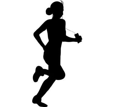 Joggerin mit Musik Aufkleber - TenStickers