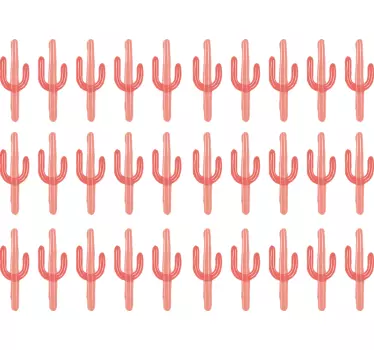 Korallenfarbenes Kaktus Muster Pflanzen Wandtattoo - TenStickers