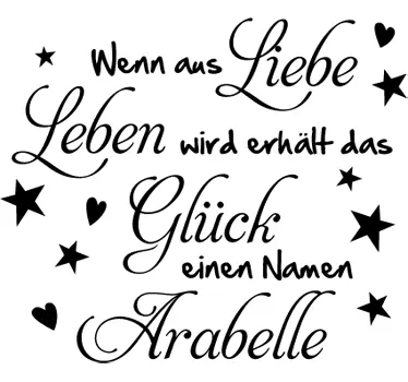 Liebe, Leben, Glück Sticker - TenStickers