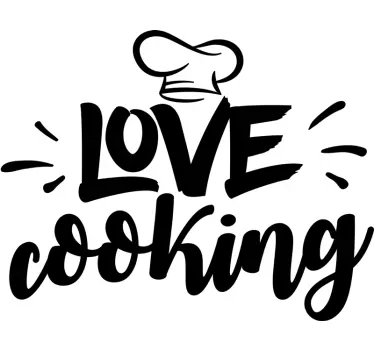 Love Cooking Zitat Küchen Wandaufkleber - TenStickers