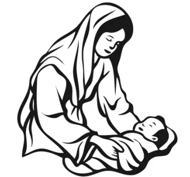 Maria und Jesuskind Aufkleber - TenStickers