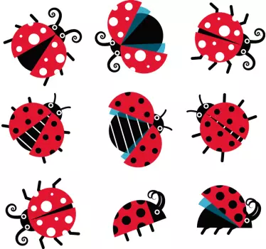 Marienkäfer set wandtattoo - TenStickers