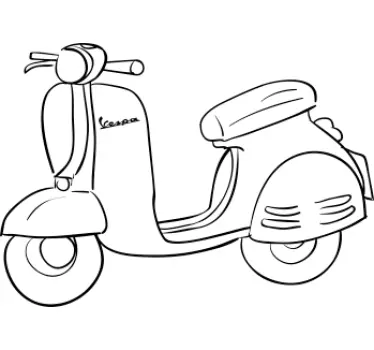 Wandtattoo Wohnzimmer Vespa Motorroller - TenStickers