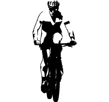 Mountainbiker Silhouette Wandtattoo - TenStickers