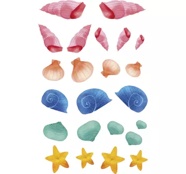 Muscheln und Seesterne Wandtattoo - TenStickers