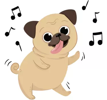 Musikalischer Hund Tier Wandtattoo - TenStickers