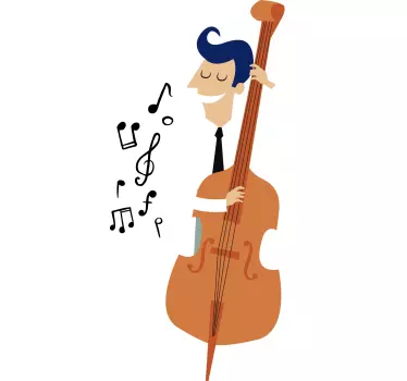 Musiker mit Kontrabass Aufkleber - TenStickers