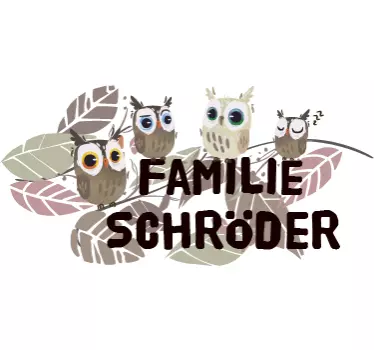 Namensschild Aufkleber Eule - TenStickers