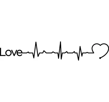 Text Aufkleber Kardiograph Liebe Herz - TenStickers