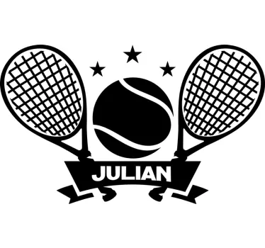Personalisierbares Tennis Schläger und Ball Wandtattoo - TenStickers