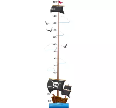 Piratenschiff Messlatte Wandaufkleber - TenStickers