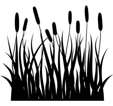Schilf Gras einfarbiger Pflanzen Wandaufkleber - TenStickers
