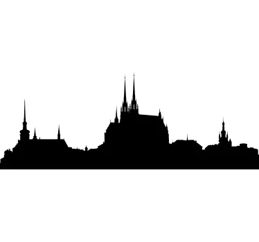 Skyline Brno Wandtattoo - TenStickers