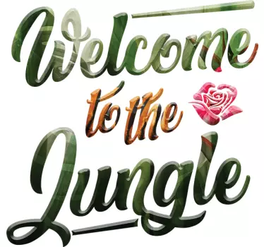 Songtext Aufkleber Welcome To The Jungle - TenStickers