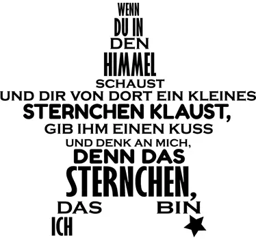 Stern mit Text Wandtattoo - TenStickers
