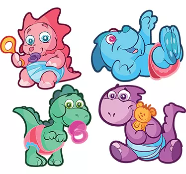 Sticker Set Baby Dinosaurier - TenStickers