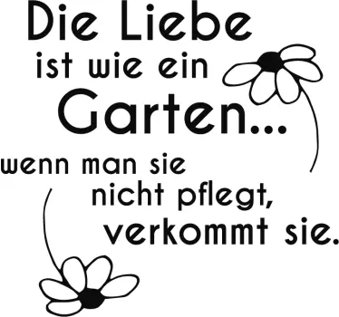 Aufkleber Valentinstag Liebe ist wie ein Garten - TenStickers