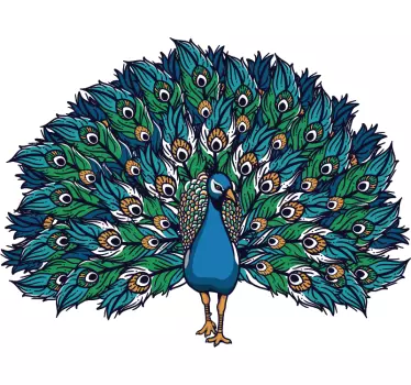 Stolzer Pfau Vogel Wandtattoo - TenStickers