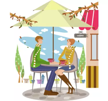 Terrasse Cafe Aufkleber - TenStickers