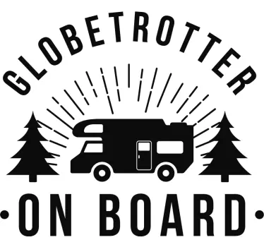 Aufkleber Fahrzeug Globetrotter on board Camping - TenStickers