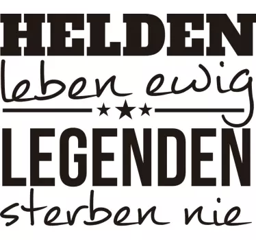 Wandtattoo Motivationsspruch Motivationsspruch Helden - TenStickers